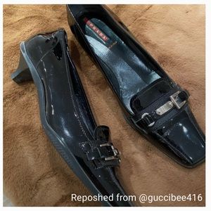 Vintage Prada Patent Leather Kitten Heels